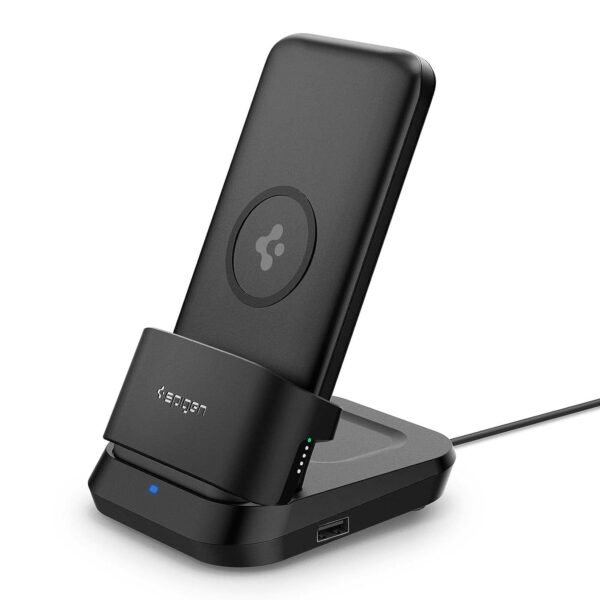 Spigen 5in1 10000mAh Wireless Power Bank with USB-A Dual Charging Dock