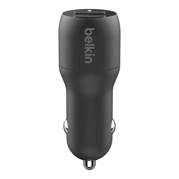 Belkin Game Consoles, Speakers Boost Charge Dual Port USB-A Car Charger 24W, 12W Power from Each Port for 24W of Total Output Power Black (Ccb001Btbk) Total