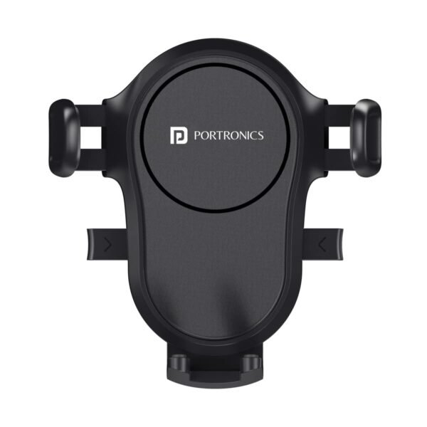 Portronics Clamp Y Adjustable Air Vent Mobile Holder for Car with 360? Rotational, One Click Release Button, Compatible with 4 to 6 inch Devices(Black