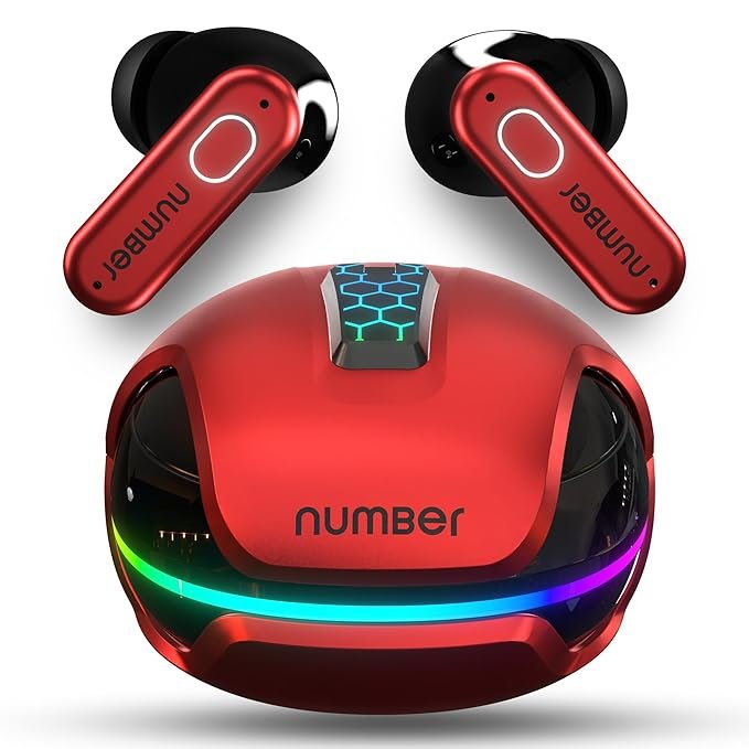 numBer Super Buds 999 ANC Truly Wireless (Steel Red) in Ear Earbuds with 40db Active Noise Cancellation