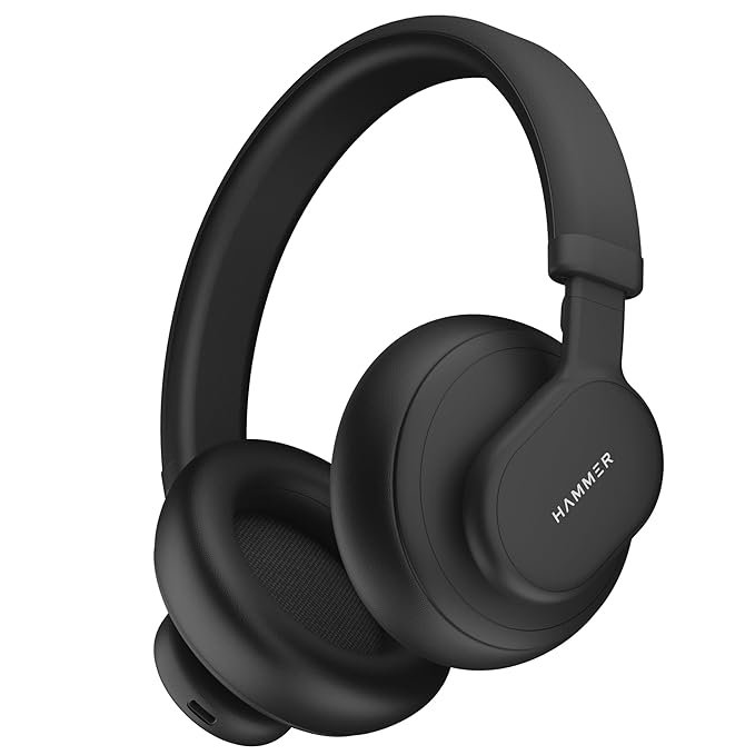 HAMMER Bash Max Over The Ear Wireless Bluetooth Headphones with Mic, Touch Control, Deep Bass, Upto 18 Hours Playtime, Bluetooth 5.3