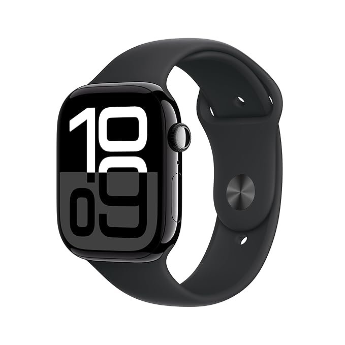 Apple Watch Series 10 [GPS 46 mm] Jet Black ECG App, Always-On Retina Display, Water Resistant