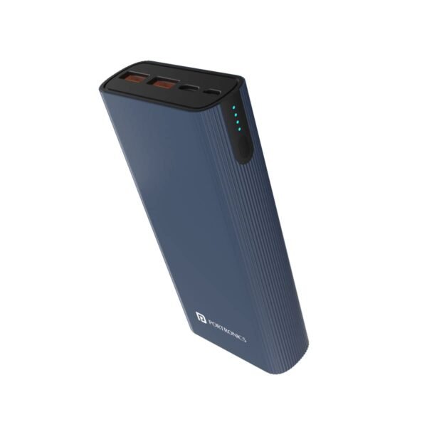 Portronics Power 45 20000mAh Power Bank for Laptop/Mobile with 45W Fast Charging, Dual Input(Type C + Micro USB) & Triple Output(2USB + 1 Type C) with Total
