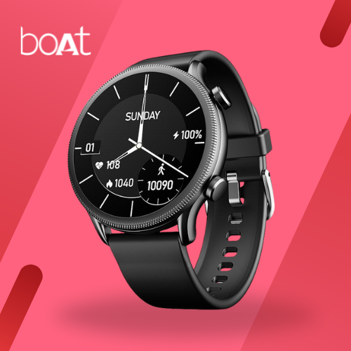 boAt Flash Plus (active black) Smart Watch w/ 1.39" (3.5 cm) HD Display, Bluetooth Calling, 100+ Sports Mode