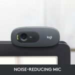 Logitech C270 Digital HD Webcam with Widescreen HD Video Calling, HD Light Correction, Noise-Reducing Mic, for Skype, FaceTime, Hangouts, WebEx, PC/Mac/Laptop/MacBook/Tablet - (Black, HD 720p/30fps) - Image 2