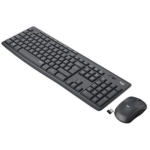 Logitech MK270r Wireless Keyboard and Mouse Combo for Windows, 2.4 GHz Wireless, Spill-resistant Design, 8 Multimedia & Shortcut Keys, 2-Year Battery