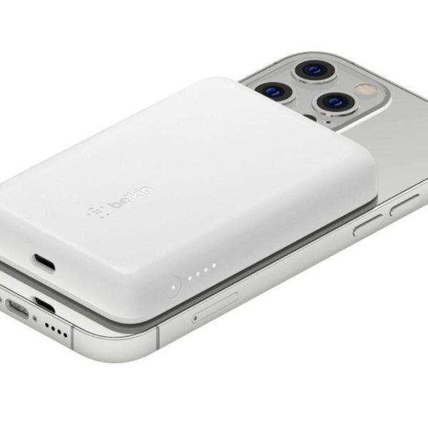 Belkin Quick Charge Magnetic Wireless Lithium_ion Power Bank 2500mAh, Sleek Design for All iPhone 14, Iphone13, iPhone 12 Models, Compatible for Magsa Total