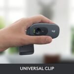 Logitech C270 Digital HD Webcam with Widescreen HD Video Calling, HD Light Correction, Noise-Reducing Mic, for Skype, FaceTime, Hangouts, WebEx, PC/Mac/Laptop/MacBook/Tablet - (Black, HD 720p/30fps) - Image 3