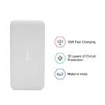 Redmi 10000mAh Lithium Polymer Power Bank with 10 Watt Fast Charging, (White) - Image 2