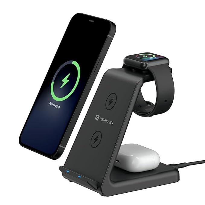 Portronics Freedom Trio 15w 3in1 Wireless Charger