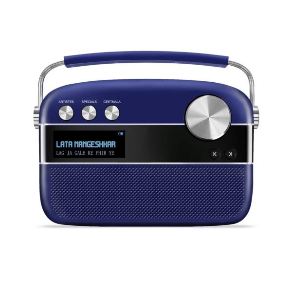 Saregama Carvaan Premium Hindi - Portable Music Player with 5000 Preloaded Songs, FM/BT/AUX - blue