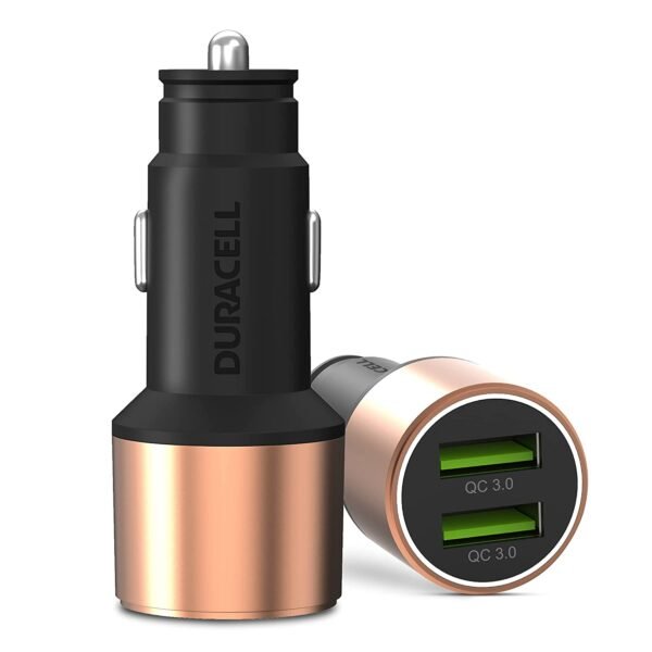 Duracell 36W Fast Car Charger Adapter with Dual USB Port. Qualcomm Certified 3.0, Quick Charge. Compatible with iPhone, All Smartphones, Tablets & Mor Total
