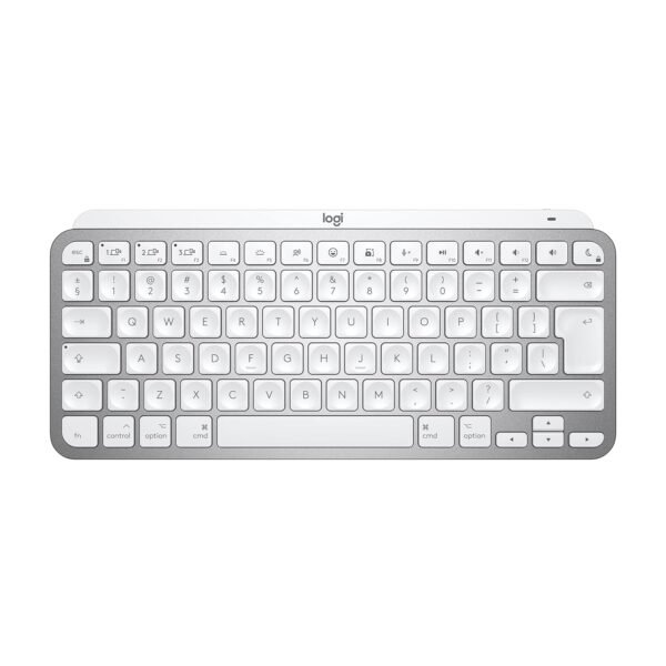 Logitech MX Keys Mini for Mac Minimalist Wireless Illuminated Keyboard, Compact, Bluetooth, Backlit Keys, USB-C, Tactile Typing, Compatible with Apple macOS, iPAd OS, Metal Build
