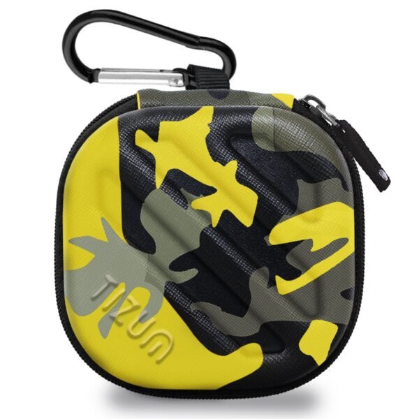 Tizum Earphone Carrying Case - Multi Purpose Pocket Storage with Carabiner Hook, Travel Organizer for Earphones (small)
