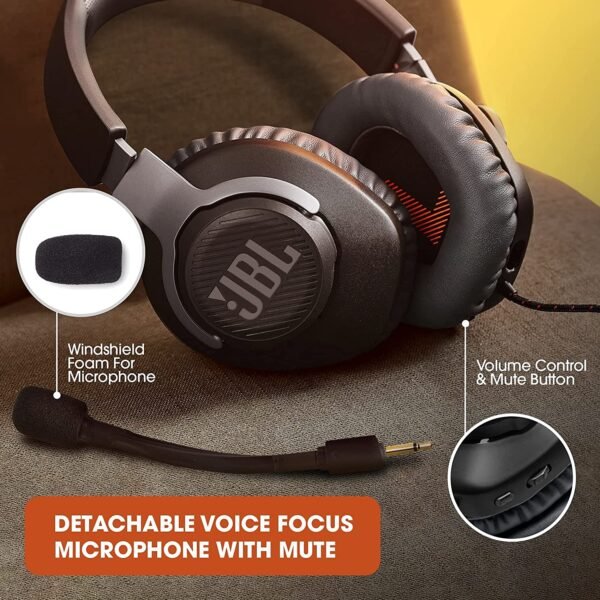 JBL Free WFH Wireless, Over Ear Headset with Detachable Voice-Focus Noise Cancelling Mic