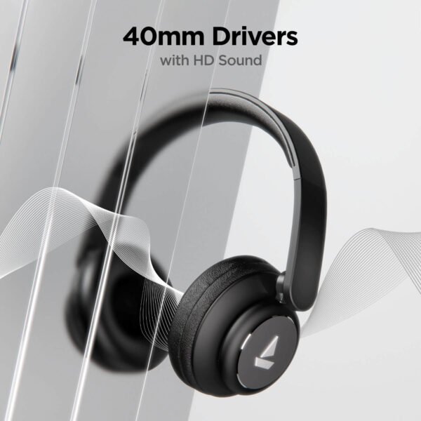 boAt Rockerz 450, 15 HRS Battery, 40mm Drivers, Padded Ear Cushions, Integrated Controls
