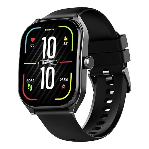 CELLECOR M6 Twist 2.01" HD Curved Display Smart Watch, Bluetooth Calling, 100+ Watch Faces