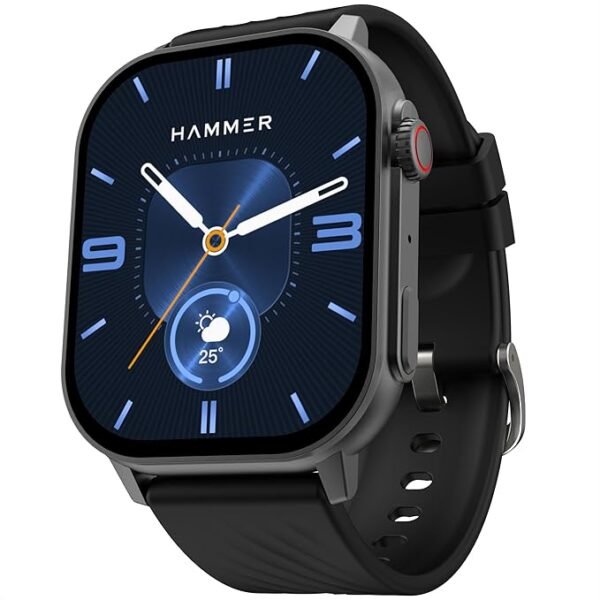 HAMMER Arctic 2.04" Super AMOLED Smart Watch, Metallic Build, BT Calling, Always On Display, Rotating Crown